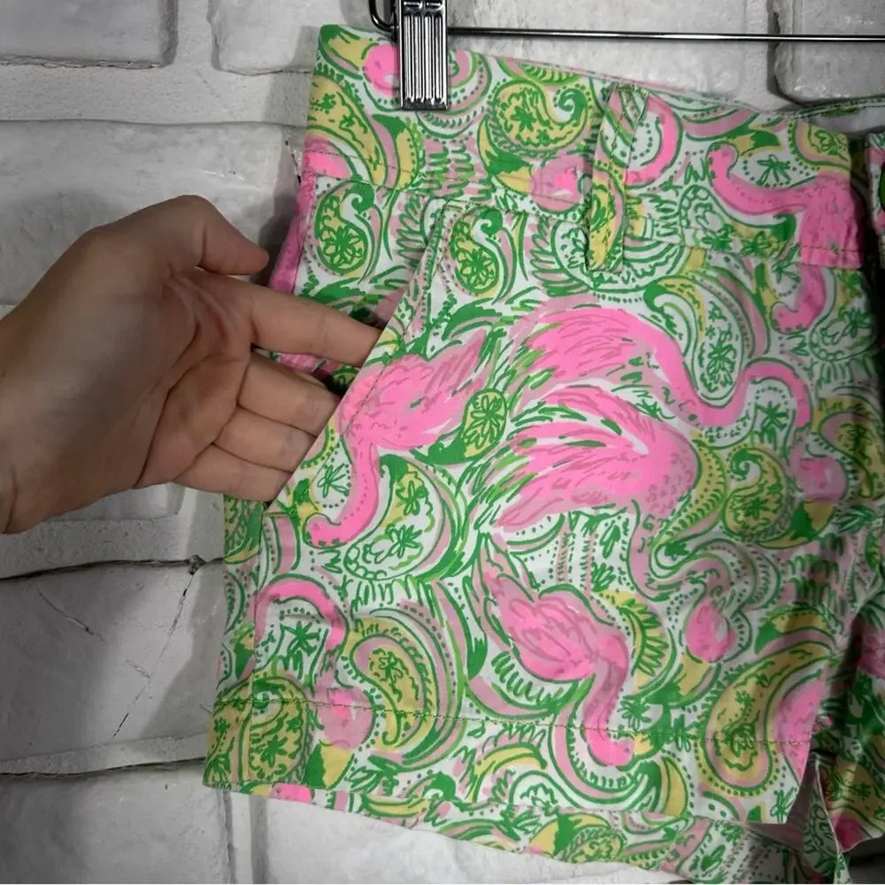 Lilly Pulitzer The Walsh Short Flamingo Print Size 4 - Picture 6 of 8